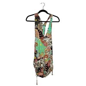 Luli Fama Print Coverup Romper Women's Size Small